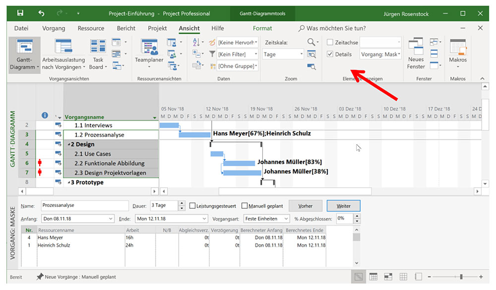 Tutorial für den Einstieg in Microsoft Project