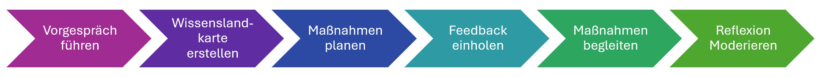 Mehrfarbige Prozessgrafik mit Pfeilen.