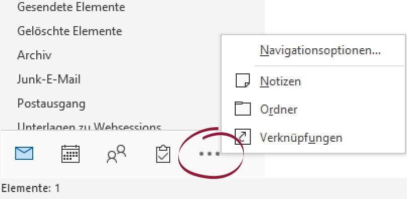 Bild 15: Kurznotizen können auch in Outlook aufgerufen und bearbeitet werden