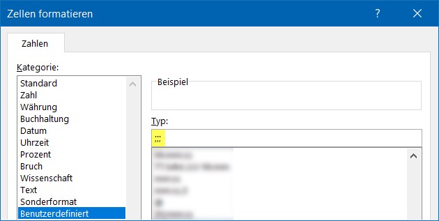 Mit diesem benutzerdefinierten Zahlenformat sorgen Sie dafür, dass weder Zahlen noch Texte in der Spalte mit den Datenbalken angezeigt werden