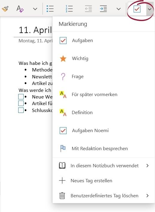 Bild 7: Checklisten können gerade bei Dailys hilfrei-che Erinnerungsstützen sein