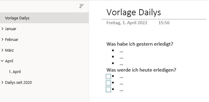 Bild 8: Vorlagen eignen sich für verschiedene Meetingarten, z.B. solche, die durch Fragen strukturiert werden