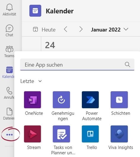 Bild 9: Die OneNote App kann einfach in MS Teams integriert werden