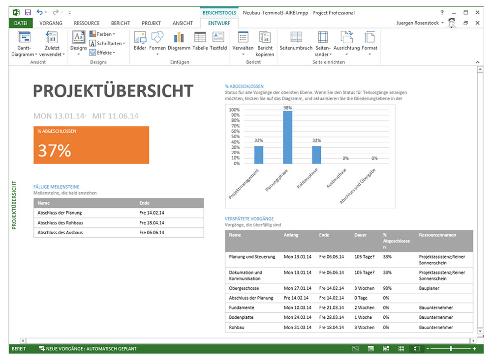 Berichte Erstellen Mit Microsoft Project 2013