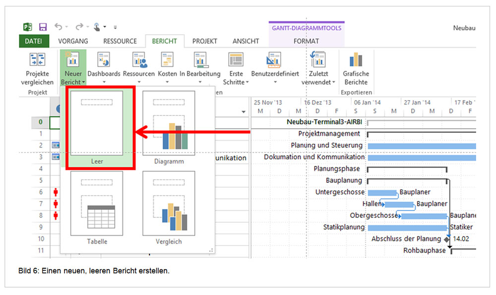 Berichte Erstellen Mit Microsoft Project 13