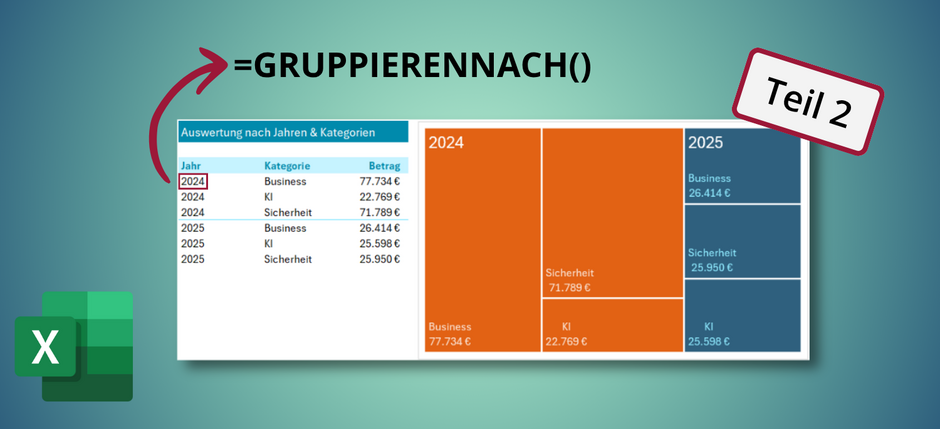 Excel 365: Projektdaten mit GRUPPIERENNACH statt Pivot auswerten 