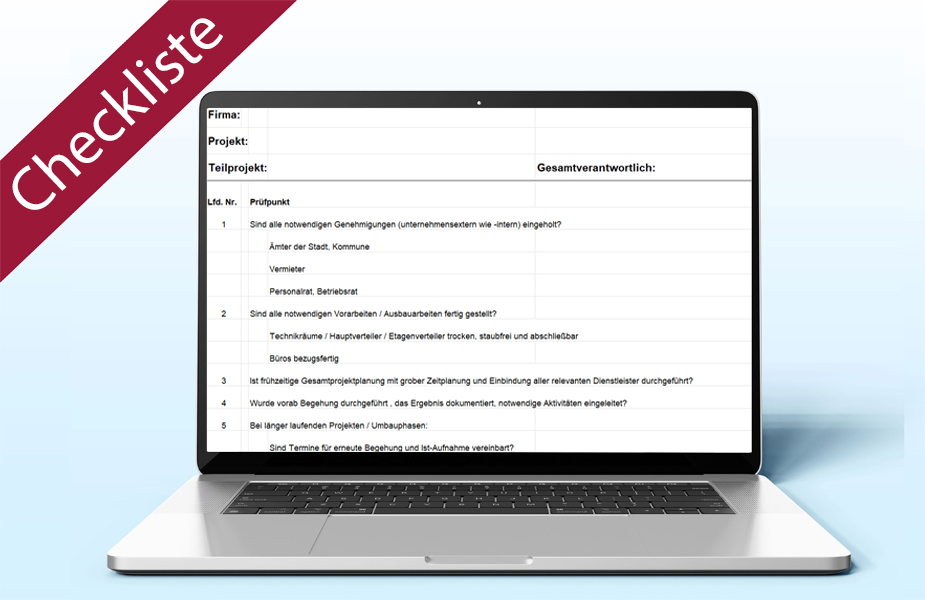 IT-Infrastruktur umziehen | Checkliste Excel
