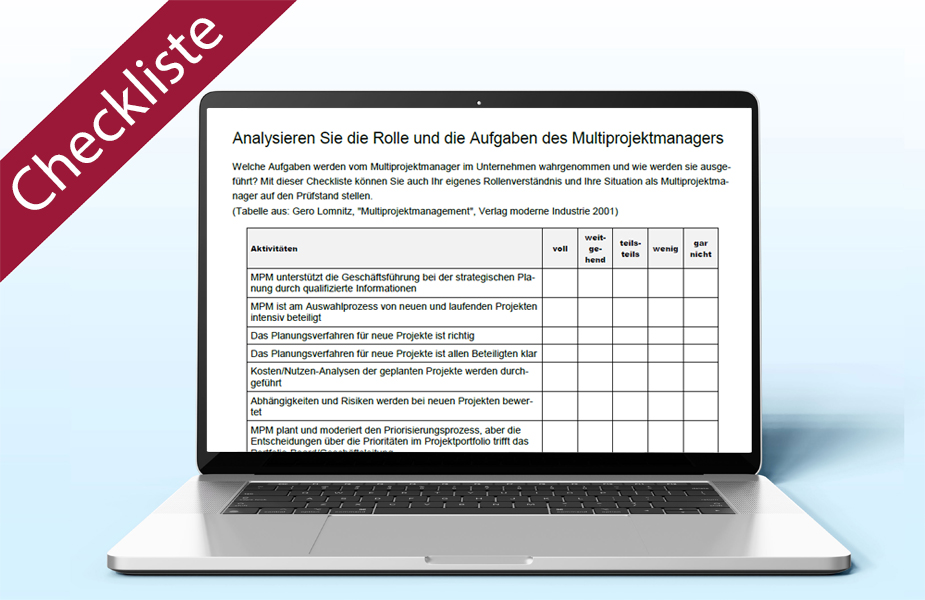 Rolle und Aufgaben Multiprojektmanagement | Checkliste PDF
