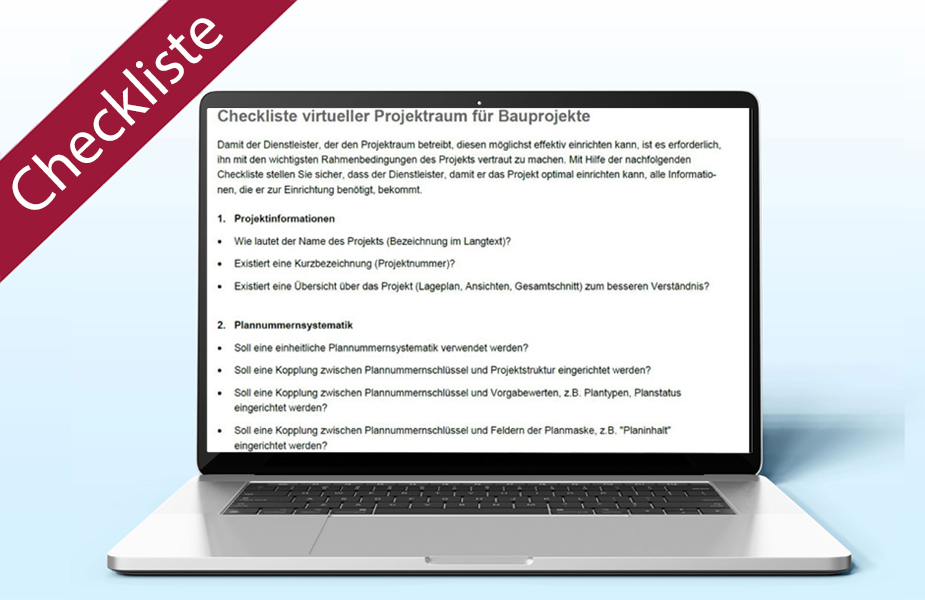 Checkliste für virtuellen Projektraum