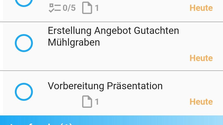 App - Aufgabenübersicht