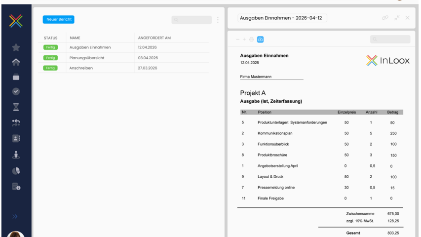 InLoox - Berichte für jede Projektphase