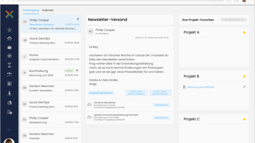 InLoox - Outlook-Emails als Projektaufgabe im Web ablegen