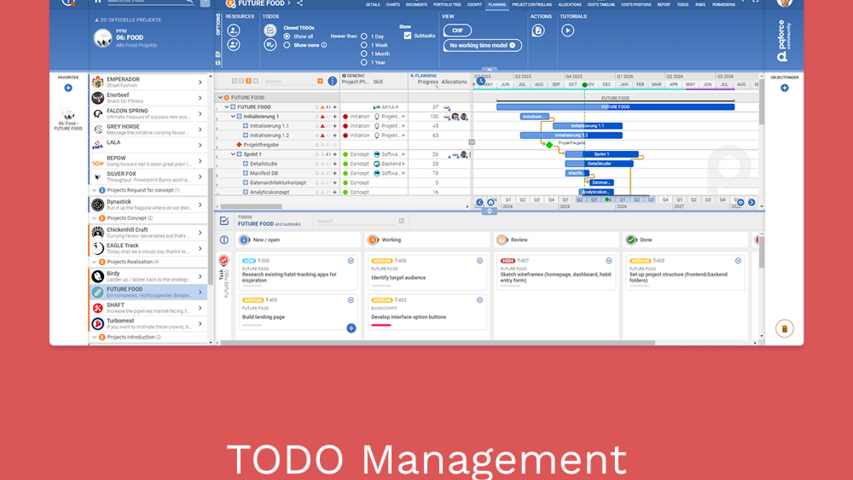 Ein Screenshot der PQFORCE TODO-Verwaltungsansicht