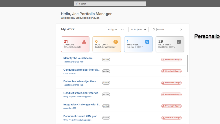 Personalised Home Page