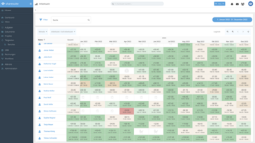 Jahresauswertung Arbeitszeit