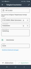 App - Erfassung von Tätigkeiten