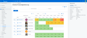 Projektteam inkl. Auslastung