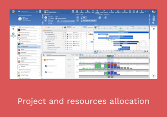 Ein Screenshot der Projekt- und Ressourcenverwaltungsansicht von PQFORCE