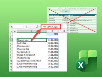 Excel – komfortable Feiertagsberechnung mit der LAMBDA-Funktion